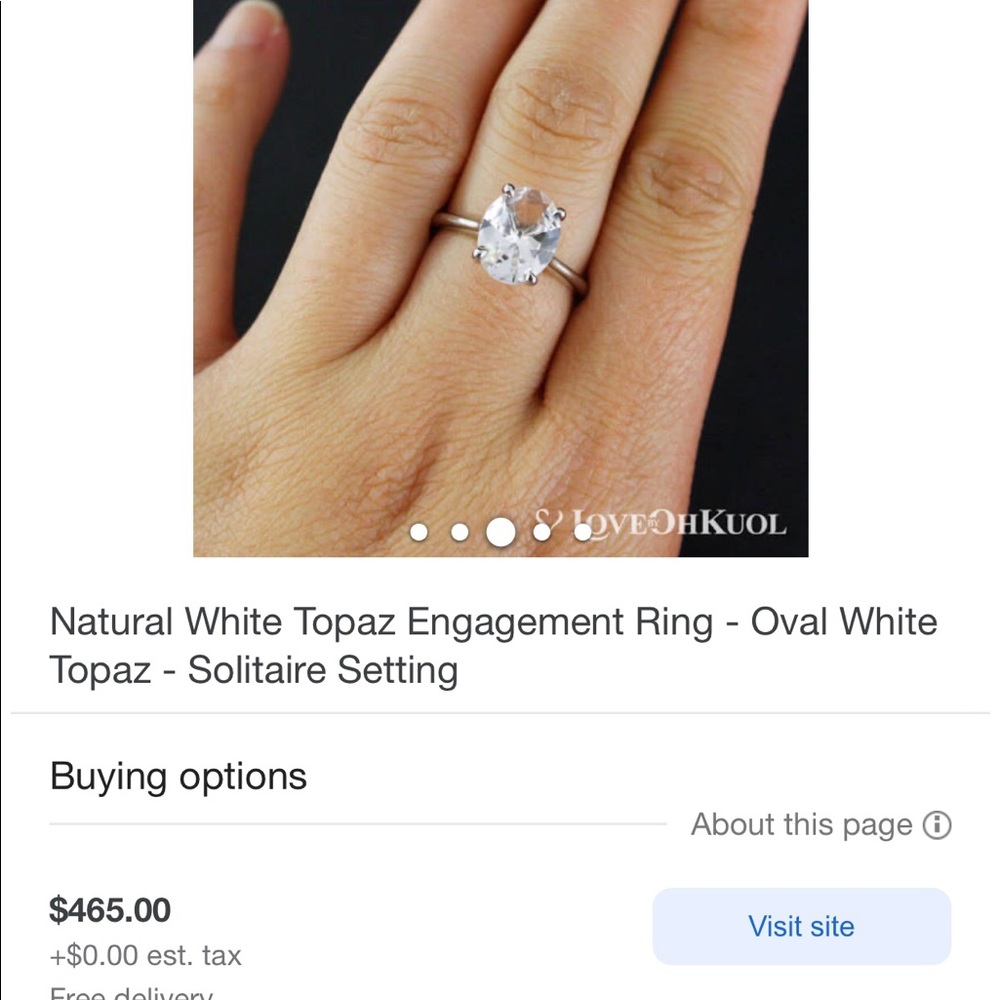 Solid 925 Sterling Silver Ring With Topaz Stones - image 8